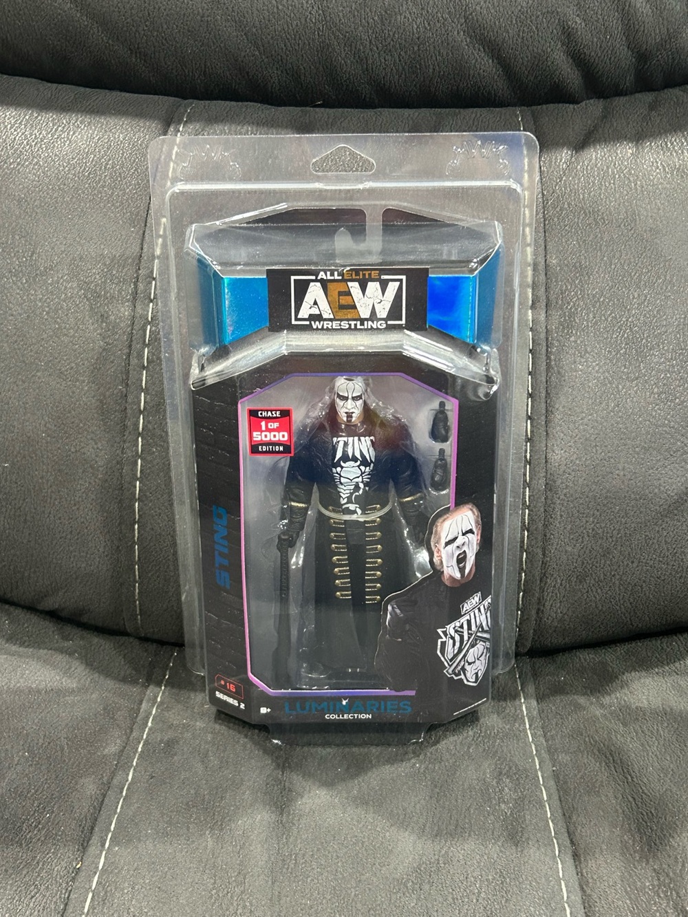 STING AEW 1/5000 luminaries chase figure MOC! + defender case included!